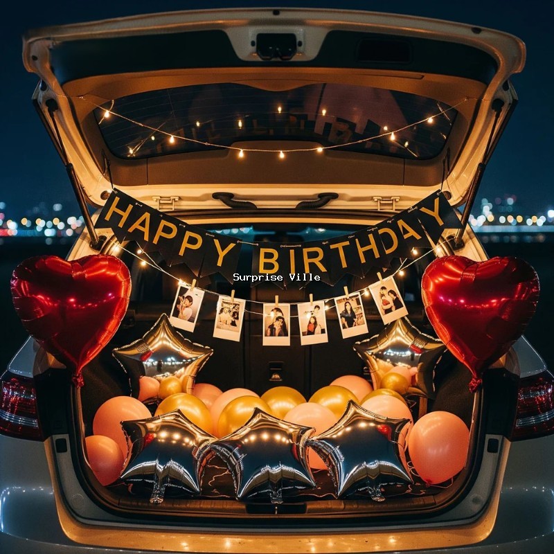 Black & Silver Car Boot Birthday Decor