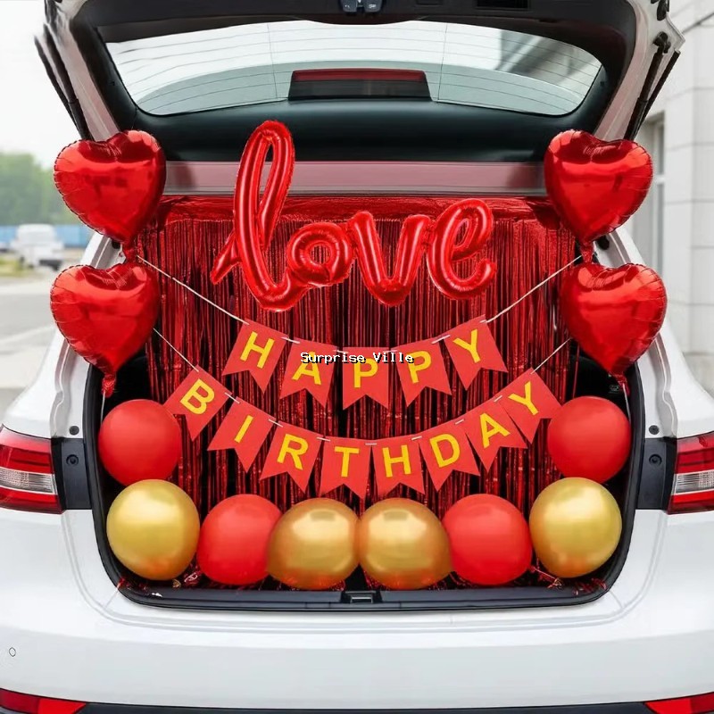 Love Theme Car Boot Birthday Decor