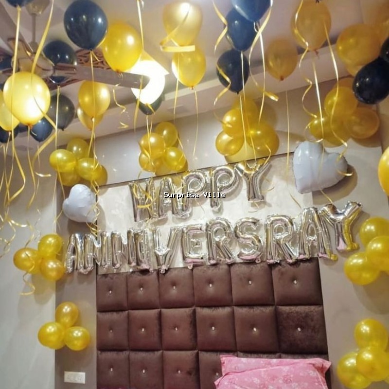 Happy Anniversary Room Balloon Decoration